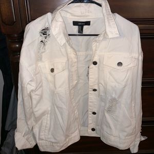 White forever 21 jean jacket